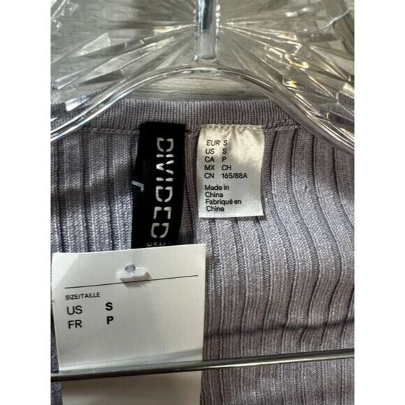 Divided Metal Hook Buttons Rib Knitted Crop Cardigan Small - Picture 4 of 4